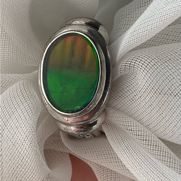 🔥SALE!🔥AMMOLITE Canada’s Gemstone Silver Ring - Picture 4 of 8